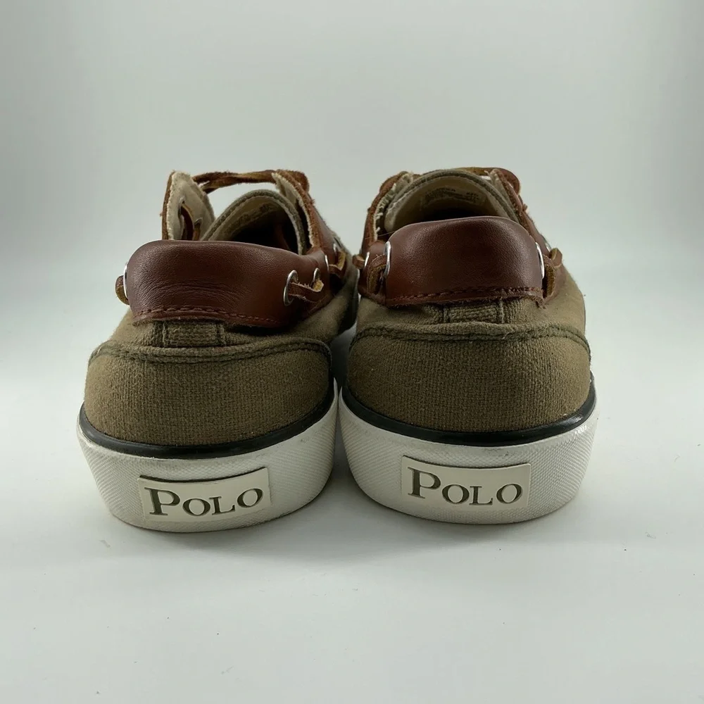 Polo Ralph Lauren Men’s Rylander Canvas Leather Details Boat Shoe Sz 9.5